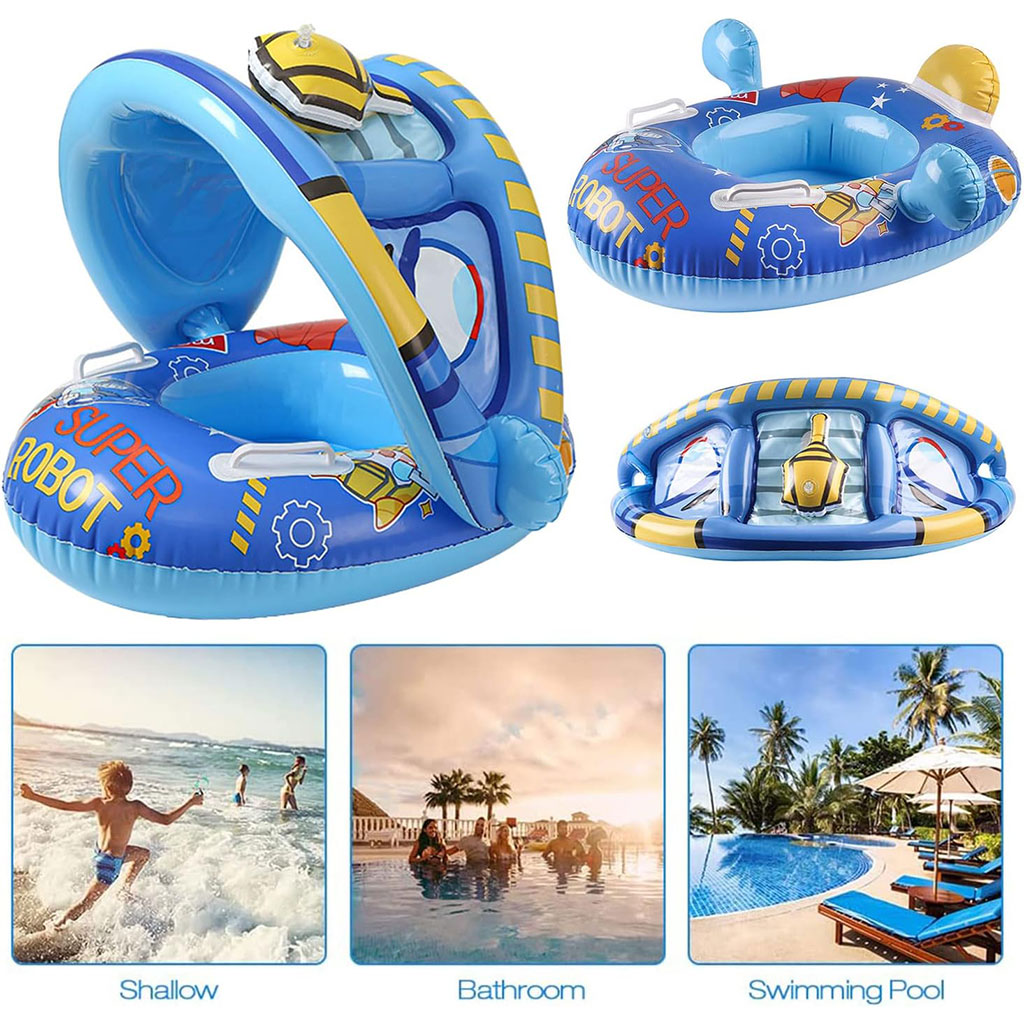 Bouée de natation gonflable pour bébé avec toit – عوامة أطفال مع مظلة