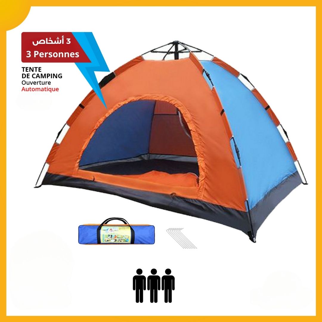 خيمة تخييم أوتوماتيكية 3 أشخاص - Tente De Camping Automatique Pour 3 Personnes