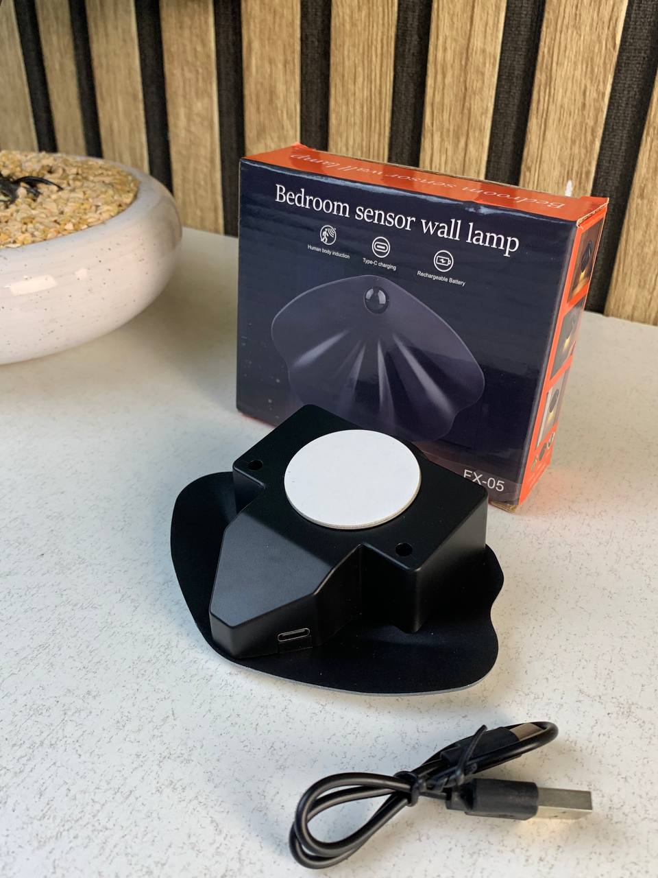 Applique murale rechargeable USB avec détecteur de mouvement 1Pcs - مصباح منزلي لإضاءة الممرات
