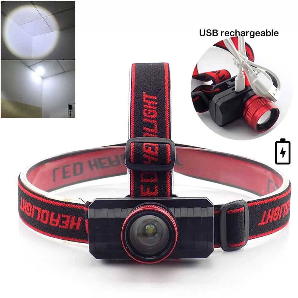 Lampe Frontale 3 Modes Rechargeable – مصباح تخييم عالي السطوع