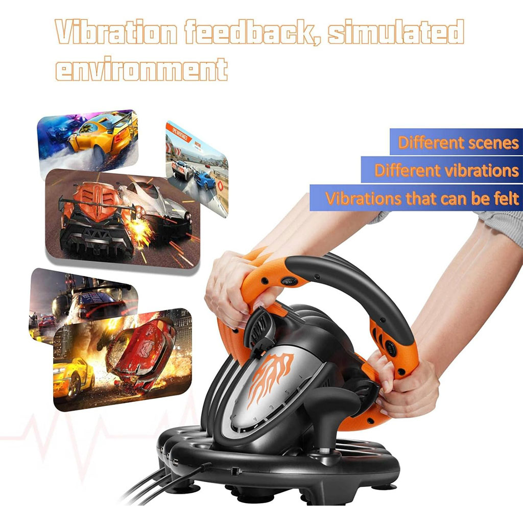 PXN V3 Pro Volant de Course à 180° avec Pédales et Retour de Vibration