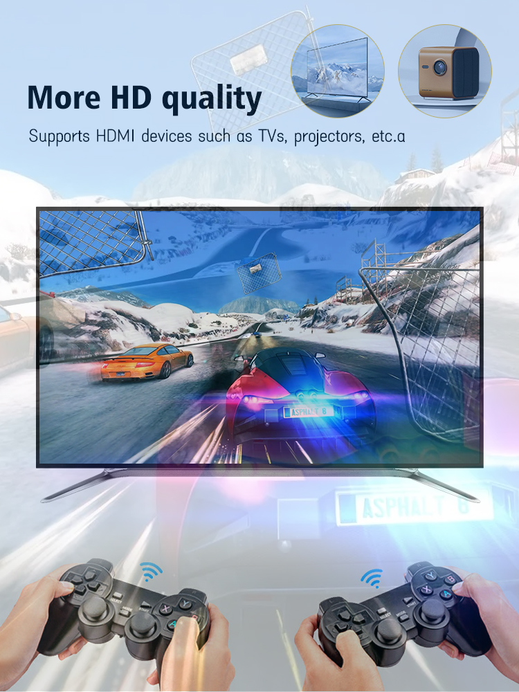 Console de jeu vidéo rétro avec 15000 jeux intégrés +2 manette sans fil 4K HDMI