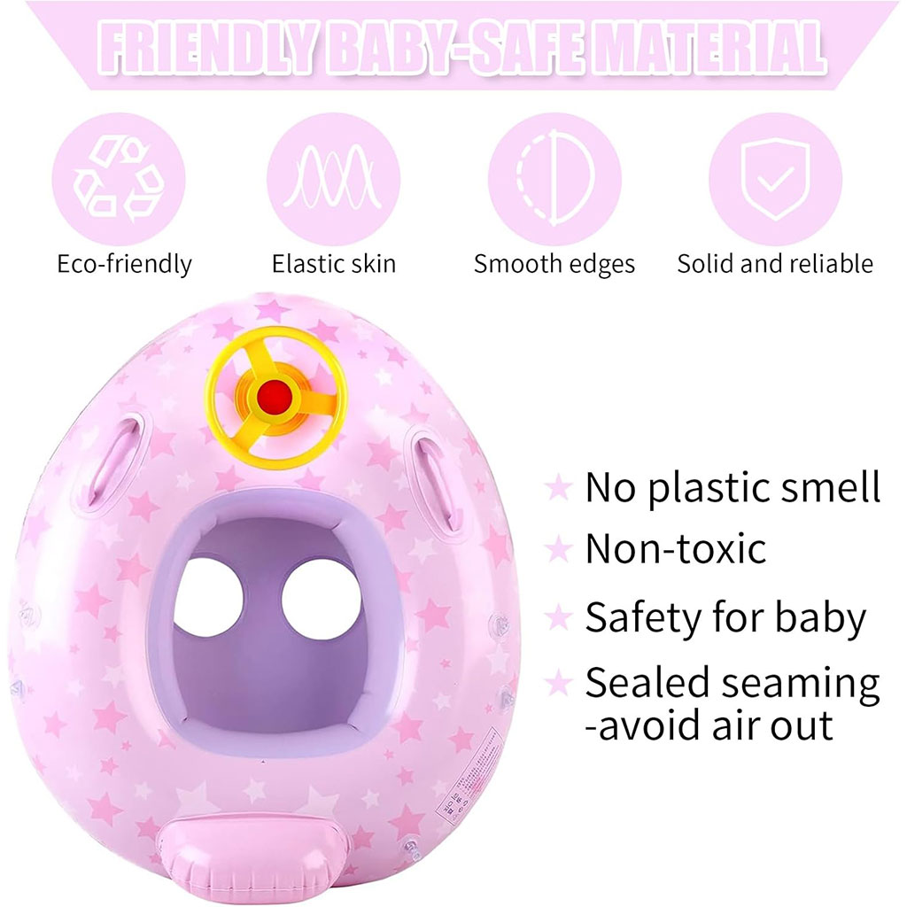 Bouée de natation gonflable pour bébé avec toit et Claxone – عوامة أطفال مع مظلة
