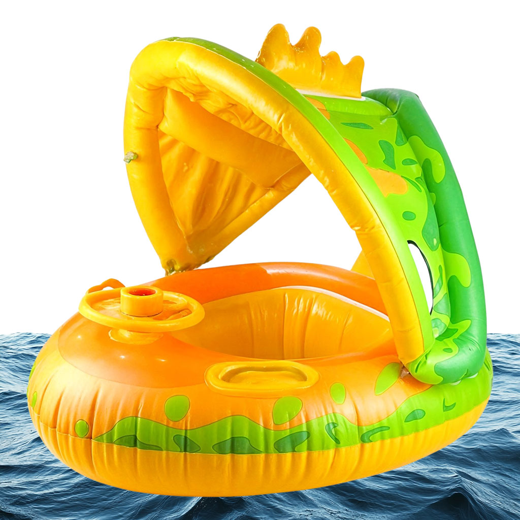 Bouée de natation gonflable pour bébé avec toit et Claxone – عوامة أطفال مع مظلة