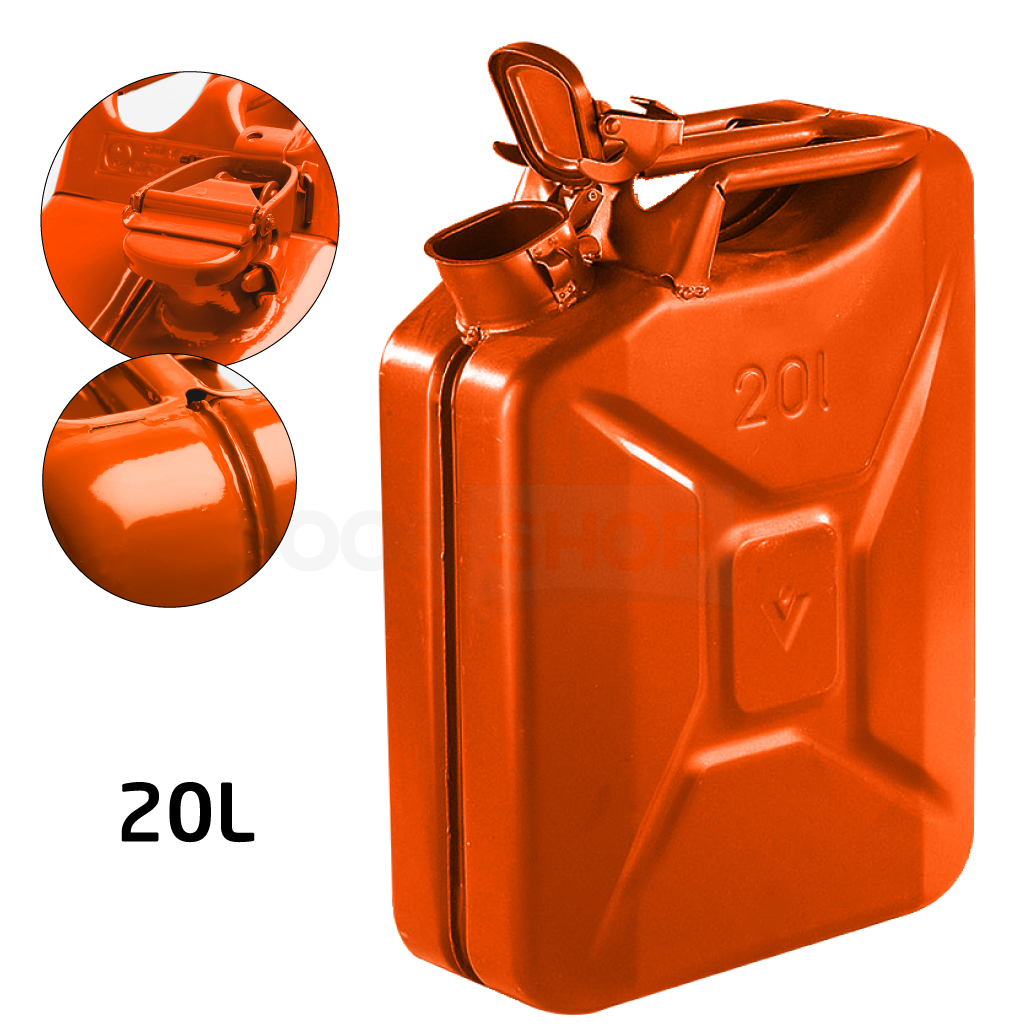 برميل السوائل المتين 20 لتر مصنوع من فولاذ مقاوم للصدأ مزود بنظام غلق محكم Réservoir de Secours 20 Litre en Acier Inoxydable Pour Essence
