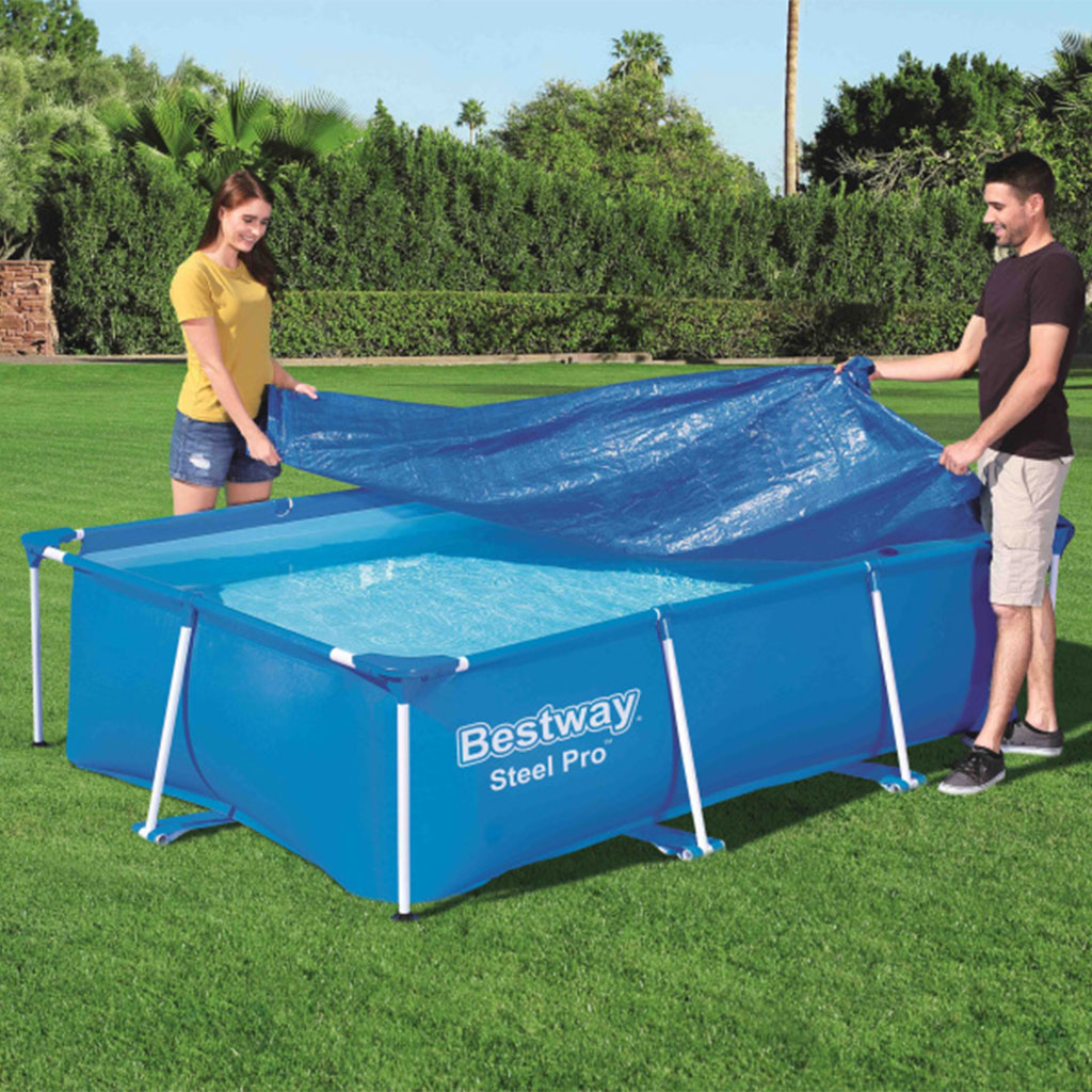 Grand bâche de piscine rectangulaire en polyéthylène 259 x 170 cm Bestway 58105 – غطاء مسبح
