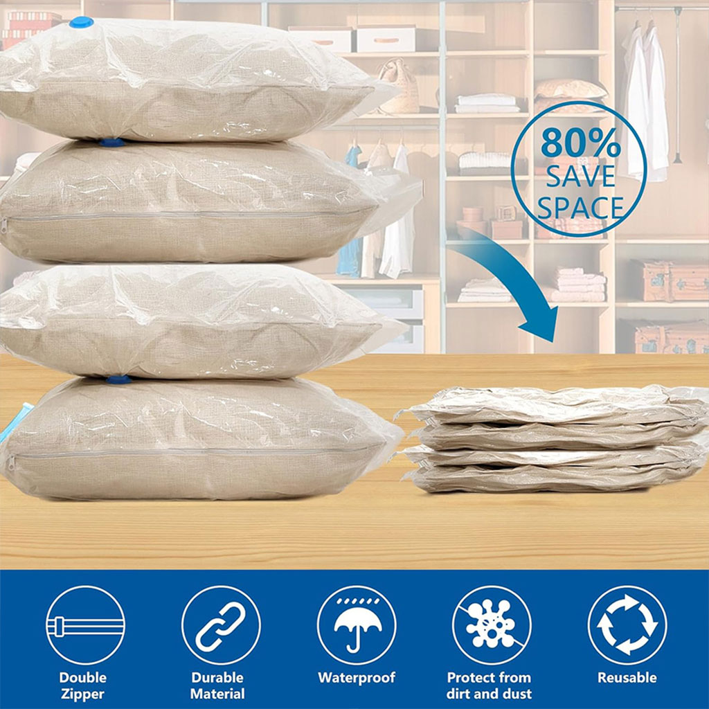 Pack de 5 Sacs Sous-Vide refermables et réutilisables + Pompe Inclus – طقم أكياس ضغط الهواء