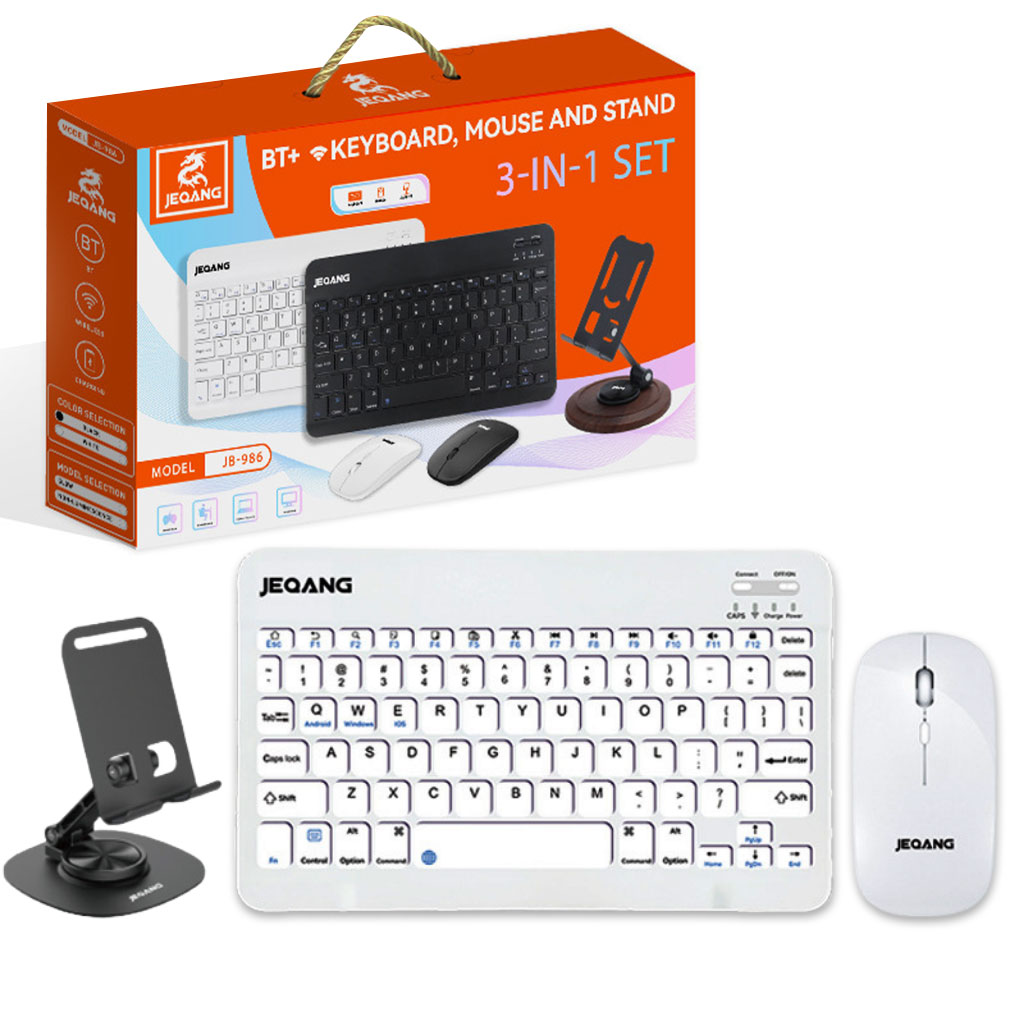 Combo clavier et souris avec support de téléphone compatible ( windows + ios + android )