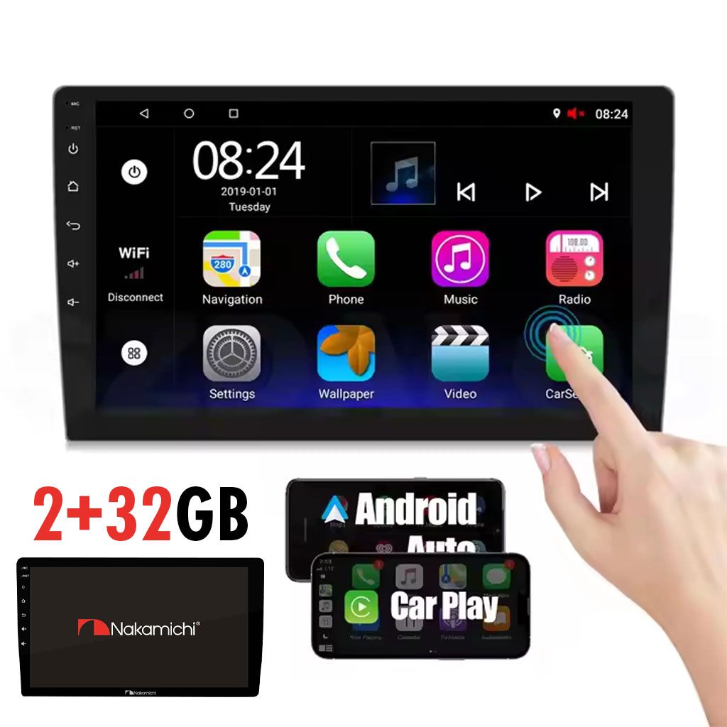 Autoradio Android Nakamichi 2+32GB avec Carplay Android Auto et GPS – شاشة ذكية للسيارات